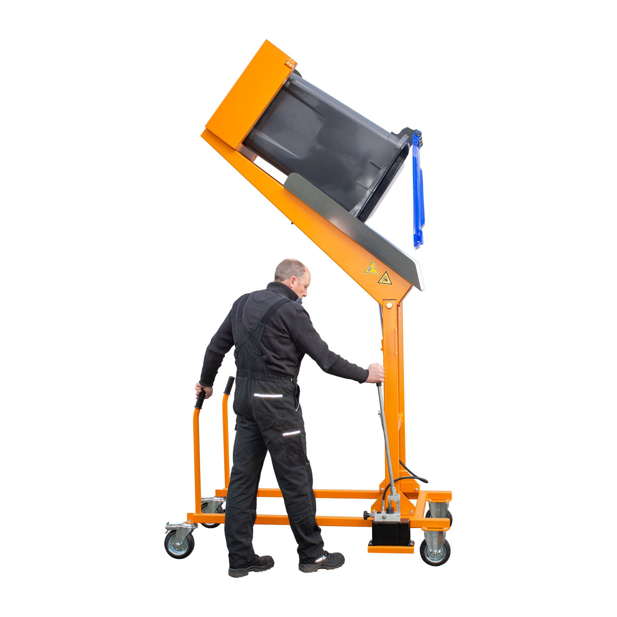 BAUER Südlohn Mülltonnen-Kippstation Typ MKS-H RAL 2000 Gelborange - Art.-Nr. 4476-08-0000-1