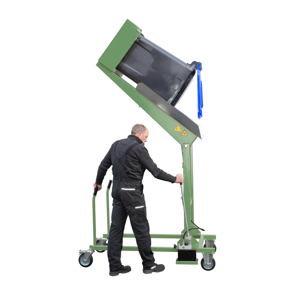 BAUER Südlohn Mülltonnen-Kippstation Typ MKS-H RAL 6011 Resedagrün - Art.-Nr. 4476-08-0000-4