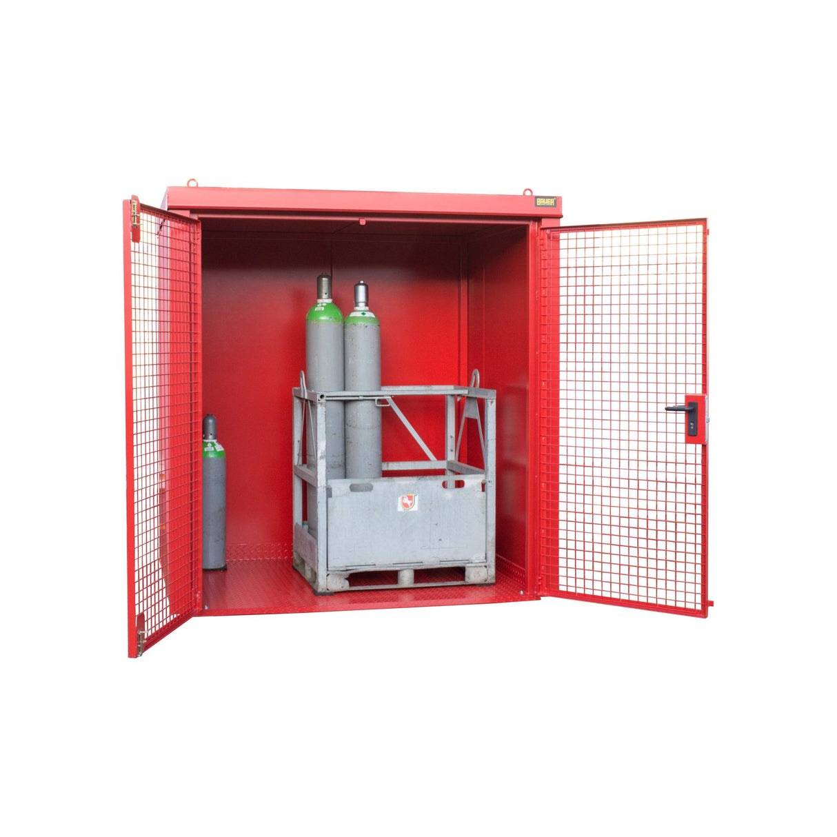 BAUER Südlohn Gasflaschen-Container Typ GFC-B M2 RAL 3000 Feuerrot - Art.-Nr. 4477-32-0000-2