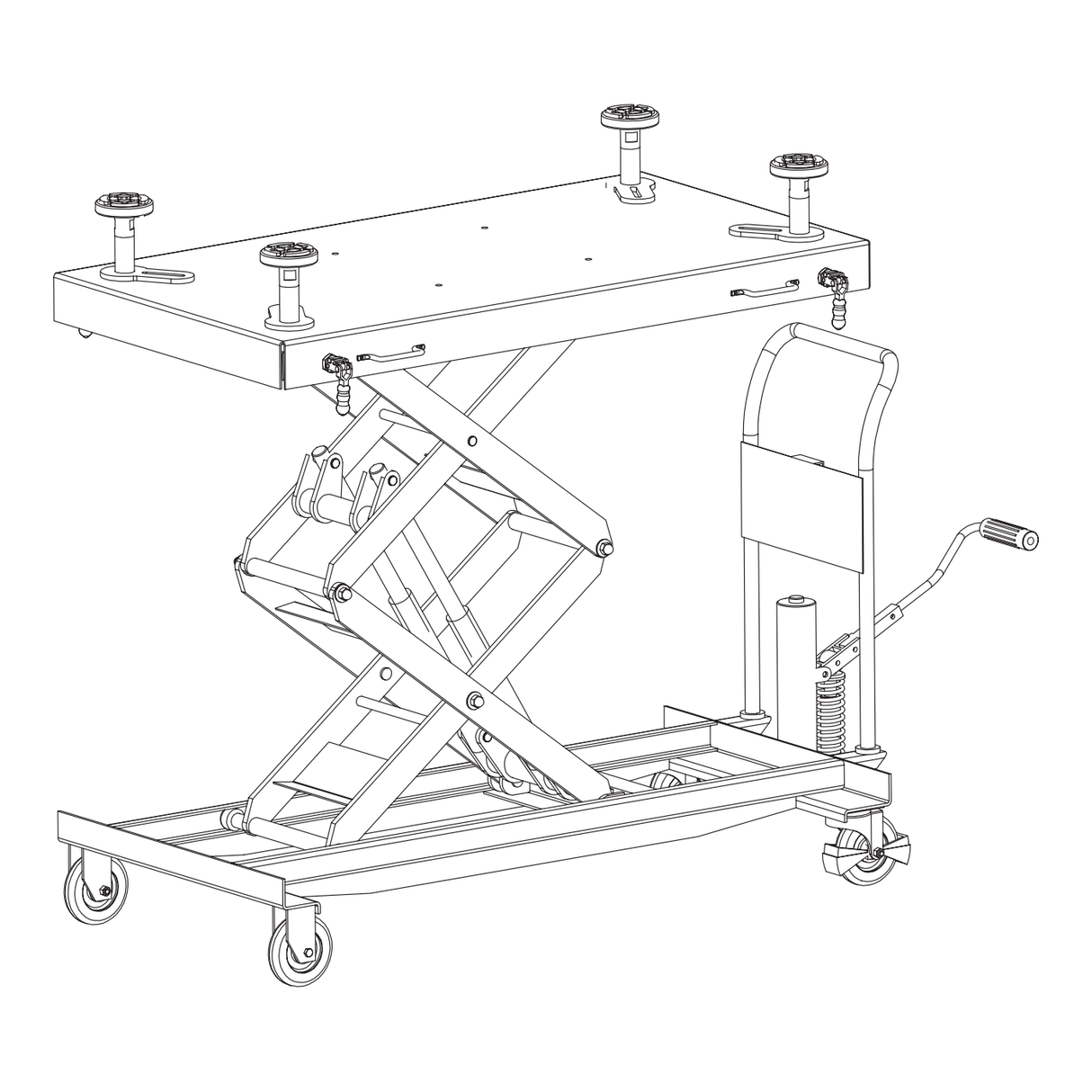 Falco Sollevatori mobiler Scherenhubtisch E-Autobatterien, Motor- & Getriebeaustausch 1000kg Hydraulischer Hubtisch E-Autos - LT1000M