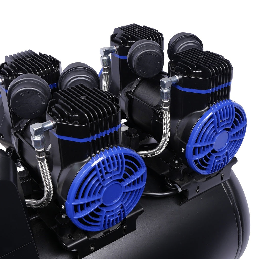AirPro 380 L/min Ölfreier Flüsterkompressor, Silent Kompressor - 4x2 PS - 120 L Tankvolumen, 400V - CP56P4T120