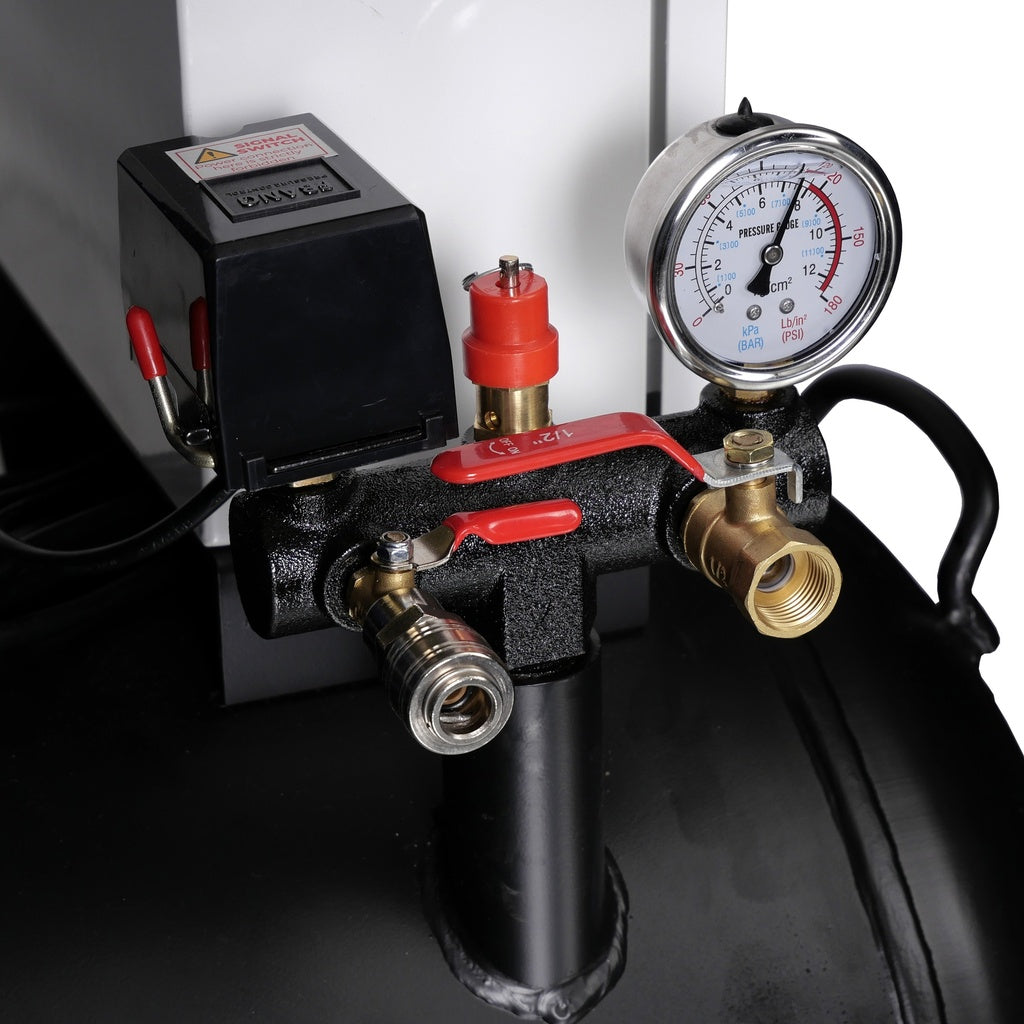 AirPro Profi 720 L/min Ölfreier Flüsterkompressor, Silent Kompressor - 6x2 PS - 280 L Tankvolumen - 400V - CP90P6T280