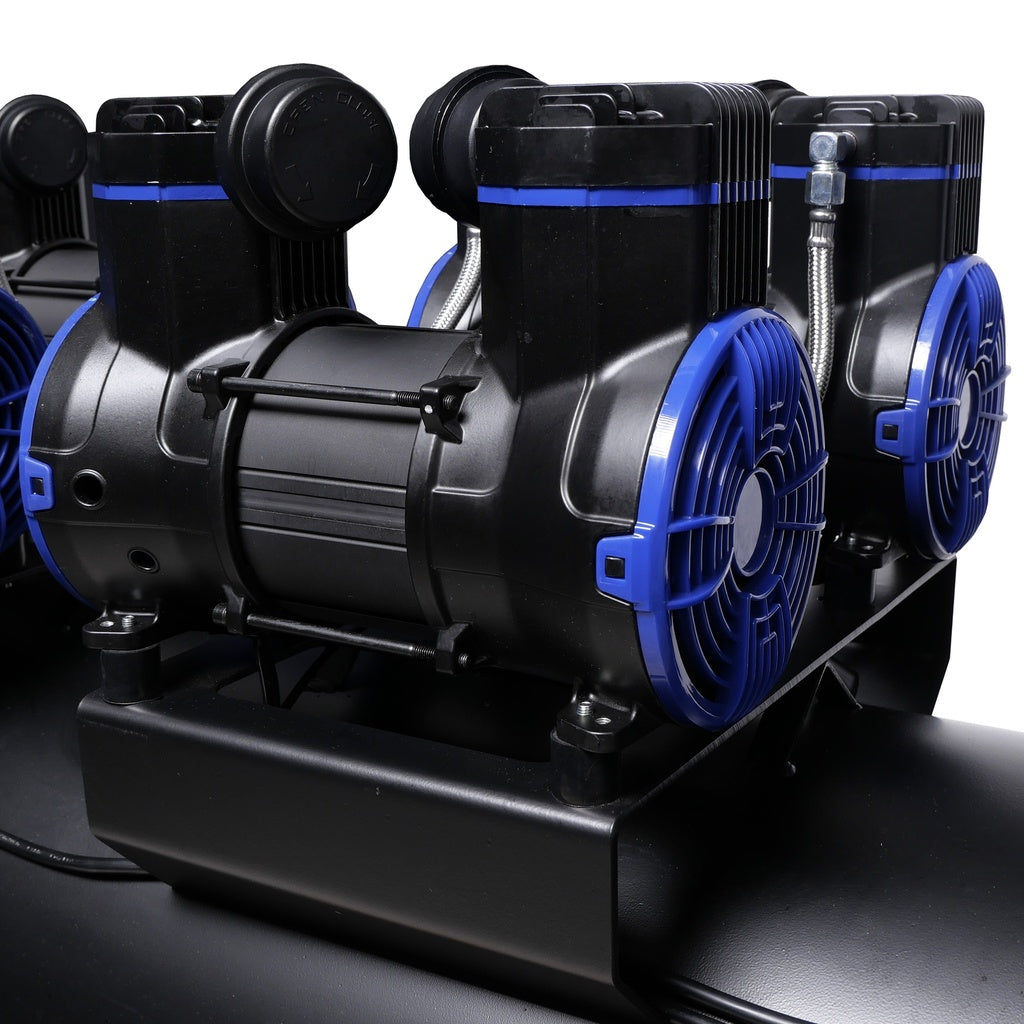 AirPro Profi 720 L/min Ölfreier Flüsterkompressor, Silent Kompressor - 6x2 PS - 280 L Tankvolumen - 400V - CP90P6T280