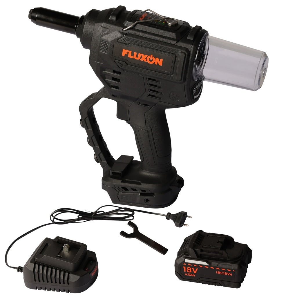 Fluxon Akku Blindnietzange inkl. 4 Ah Akku & Ladegerät – IR28N20B1