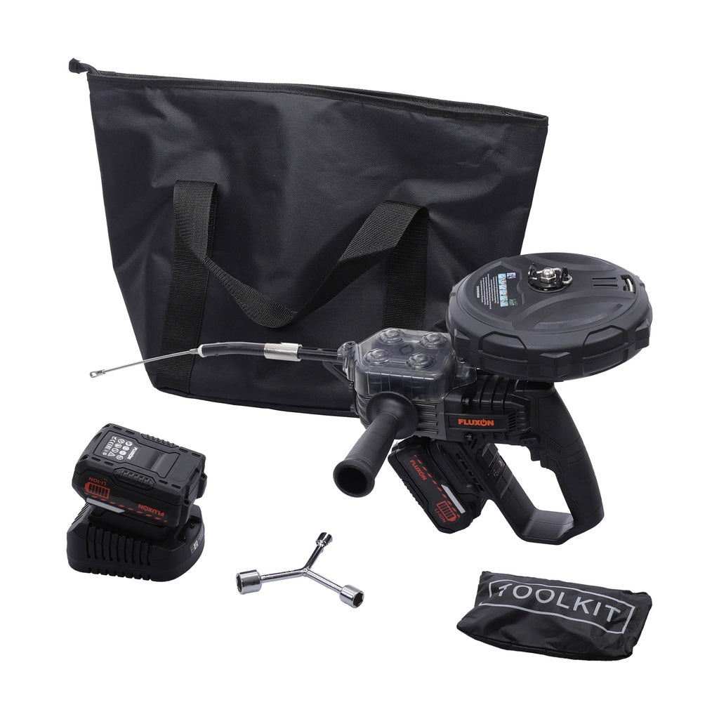 Fluxon 18V Profi Akku-Kabeleinziehgerät 20m inkl. 2x 4,0Ah Akkus