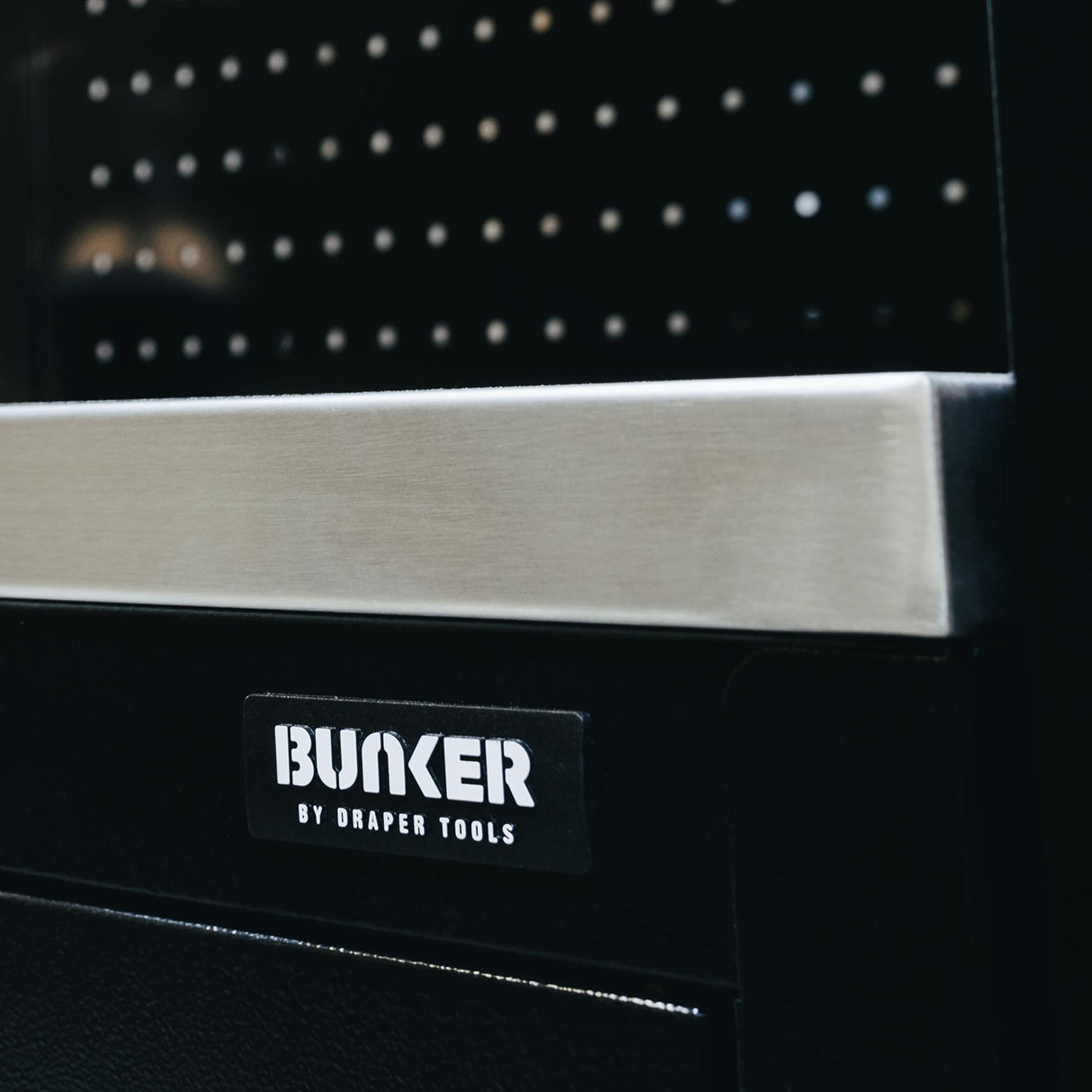 BUNKER 196cm Modulare Werkstatteinrichtung Werkbank mit Edelstahl-Arbeitsplatte - 11-teilig - D04503