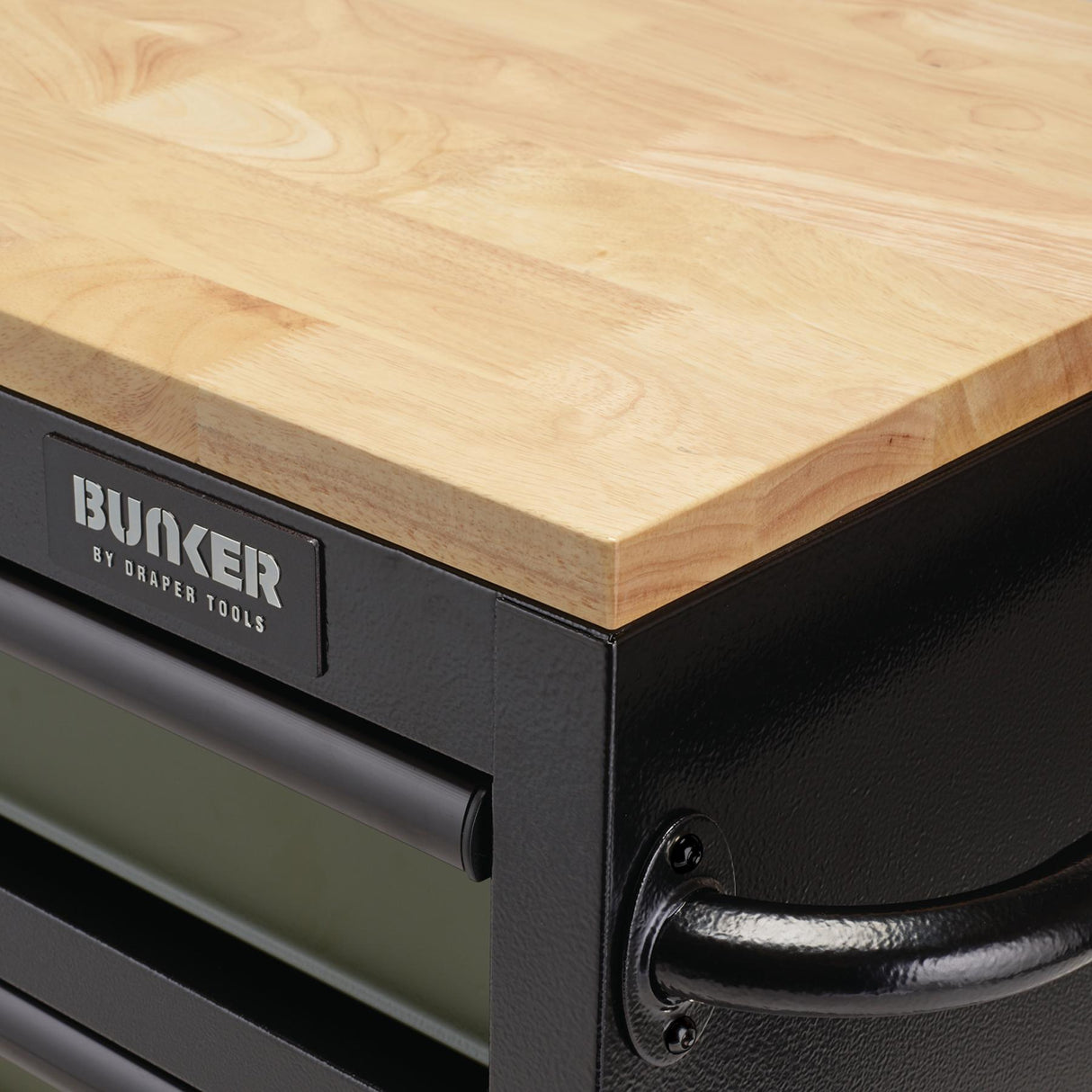 BUNKER Profi Werkbank  41 Zoll, 104 cm - Grün  - Werkbank mit Schubladen - 7 - Werkbank mit Rollen - D08221