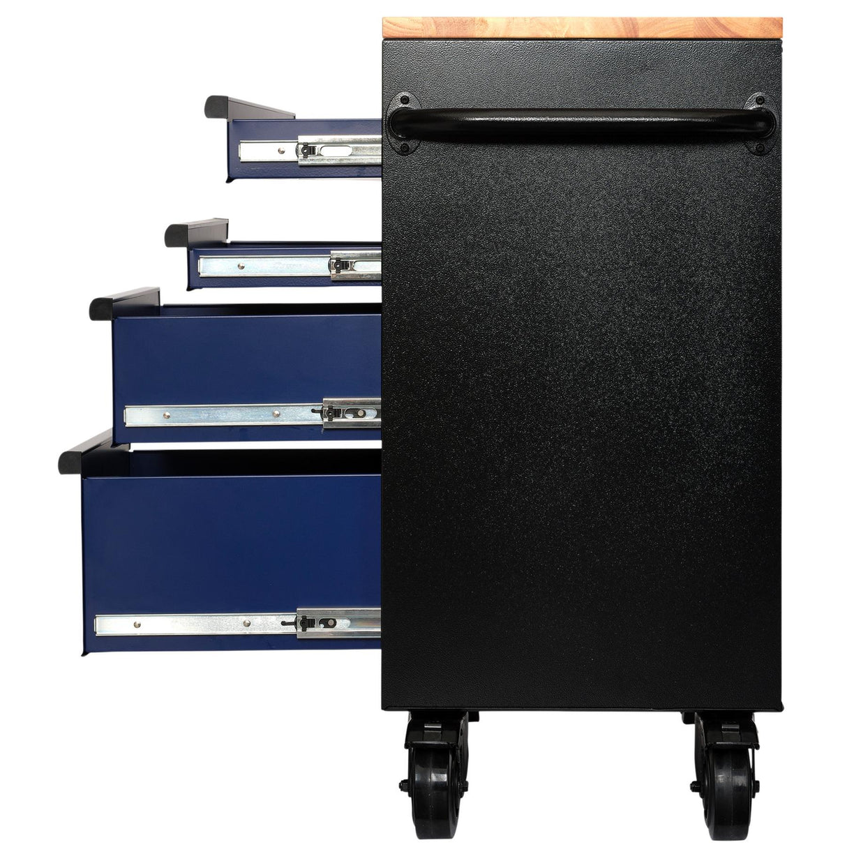 BUNKER Profi Werkbank  41 Zoll, 104 cm - Blau  - Werkbank mit Schubladen - 7 - Werkbank mit Rollen - D08222