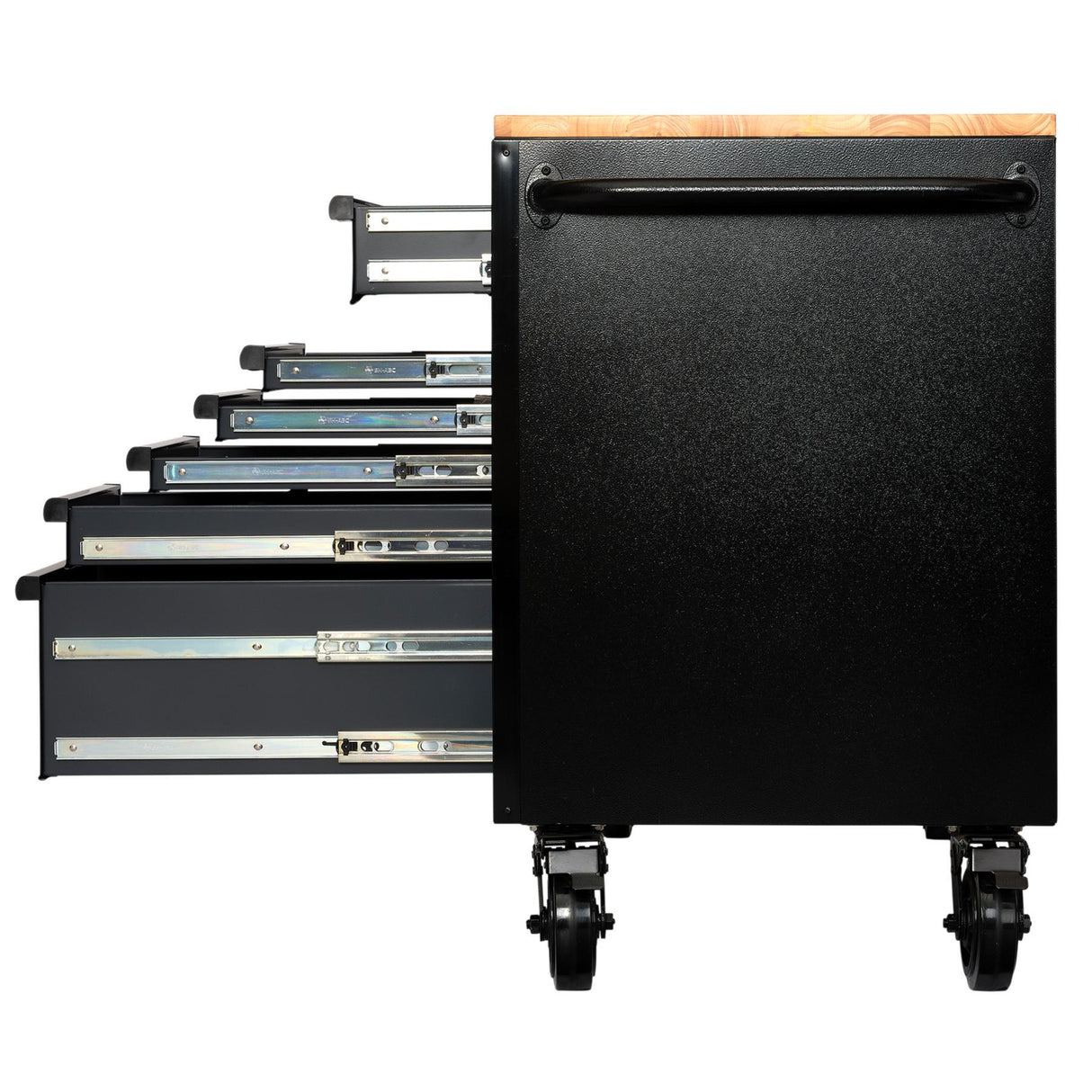 BUNKER Profi Werkbank mit Schubladen 56 Zoll, 155 cm - Grau - 56 Zoll, 155 cm - Werkbank mit Rollen - 10 Schubladen - D08227