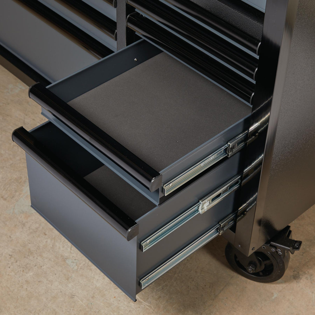 BUNKER Profi Werkbank mit Schubladen 56 Zoll, 155 cm - Grau - 56 Zoll, 155 cm - Werkbank mit Rollen - 10 Schubladen - D08227