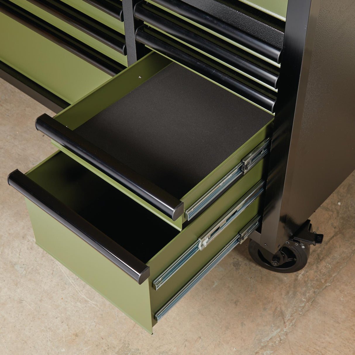 BUNKER Profi Werkbank mit Rollen 56 Zoll, 155 cm - Blau - Werkbank mit Schubladen - 10 Schubladen - D08236