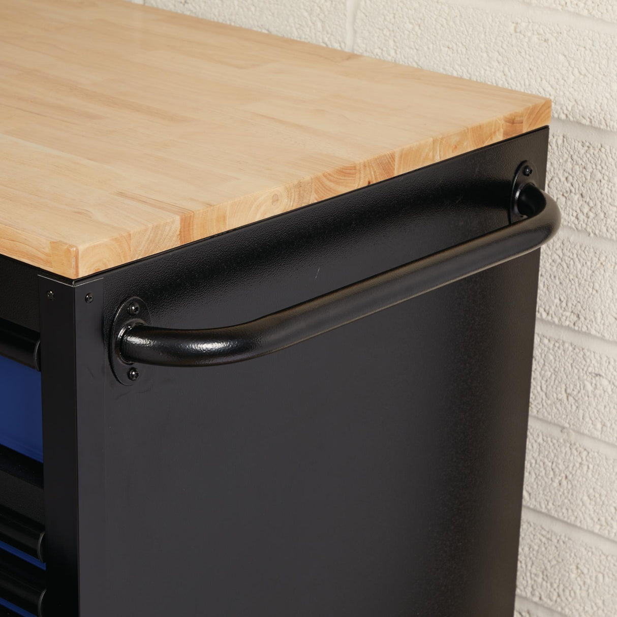 BUNKER Profi Werkbank 56 Zoll, 155 cm - Blau - Werkbank mit Schubladen - 10 - Werkbank mit Rollen - D08237