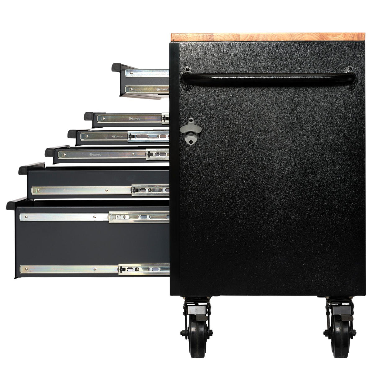 BUNKER Profi Werkbank 61 Zoll (155 cm) Grau - Werkbank mit Rollen - Werkbank mit Schubladen 15 - D08238