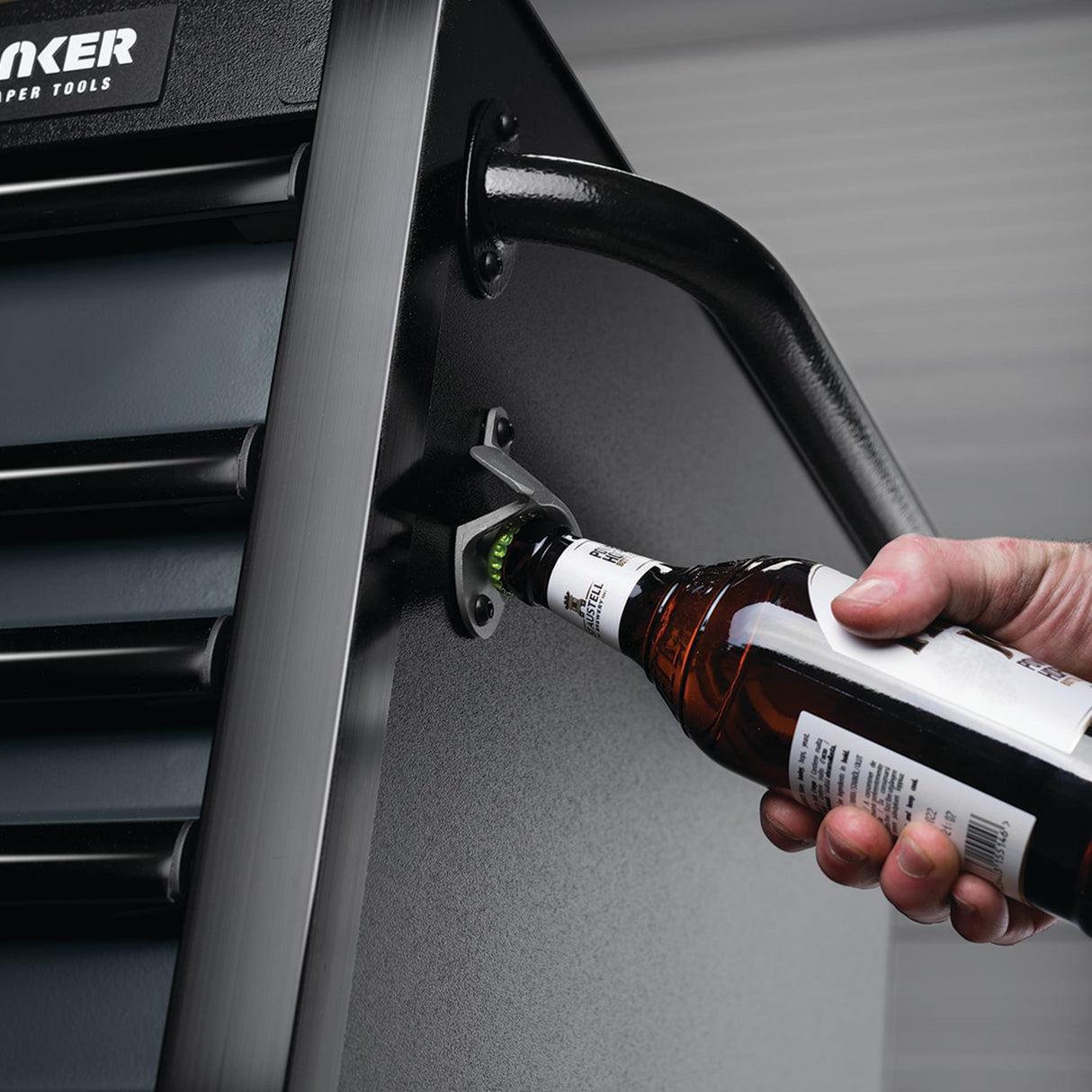 BUNKER Profi Werkbank 61 Zoll (155 cm) Grau - Werkbank mit Rollen - Werkbank mit Schubladen 15 - D08238