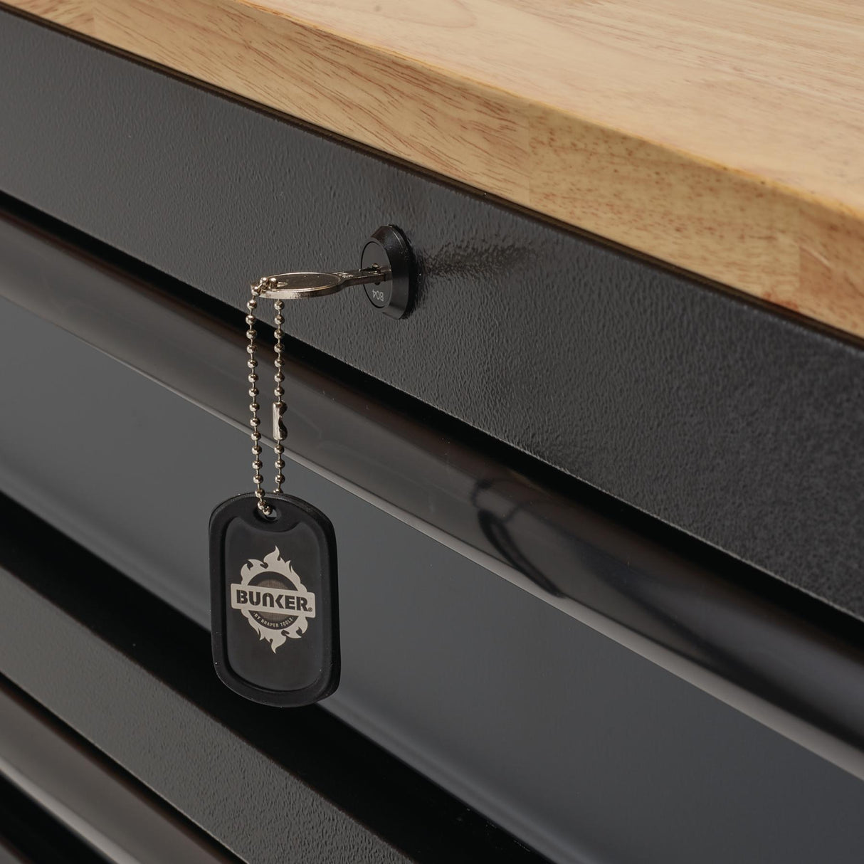 BUNKER Profi Werkbank 61 Zoll (155 cm) Grau - Werkbank mit Rollen - Werkbank mit Schubladen 15 - D08238