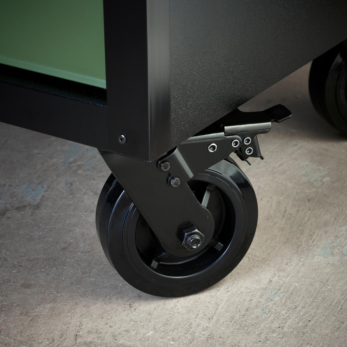 BUNKER Profi Werkbank mit Schubladen 61 Zoll, 155 cm - Grün - Werkbank mit Rollen - 15 Schubladen - D10368