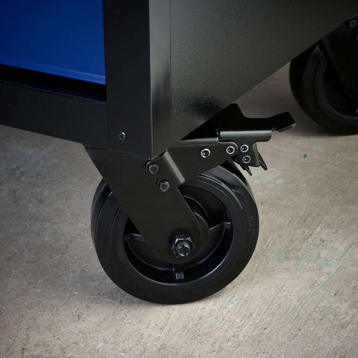 BUNKER Profi Werkbank mit Rollen 61 Zoll, 155 cm - Blau - Werkbank mit Schubladen - 15 Schubladen - D10747