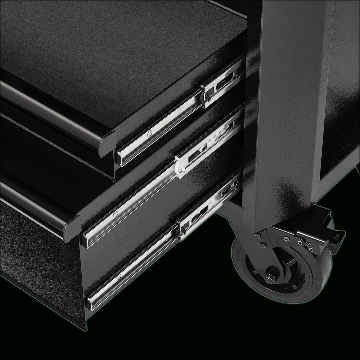 BUNKER Werkzeugwagen mit Topcase, 25 Soft-Close-Schubladen, 183cm, schwarz D24253