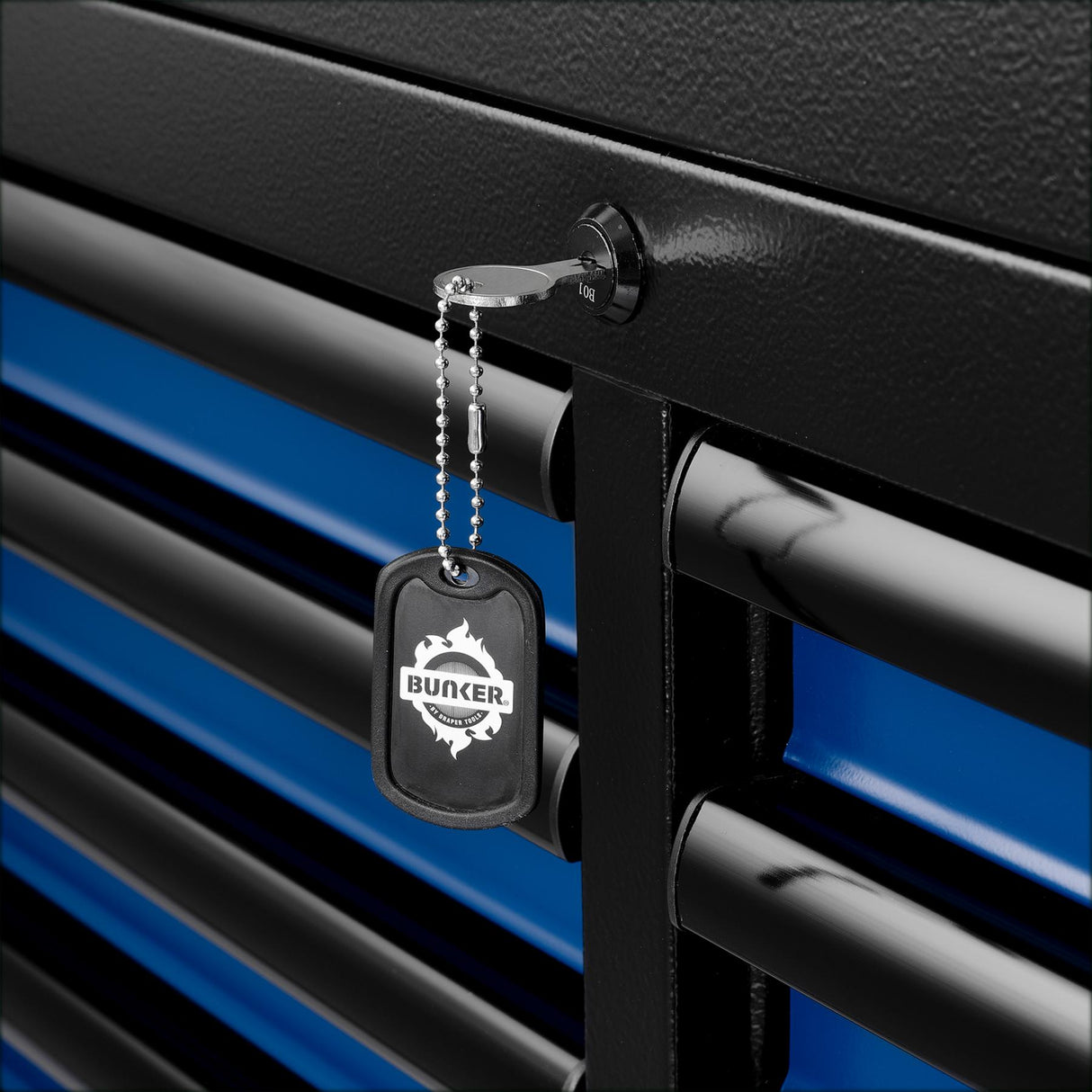BUNKER Werkzeugwagen mit Topcase, 13 Soft-Close-Schubladen, 131cm, blau D24254