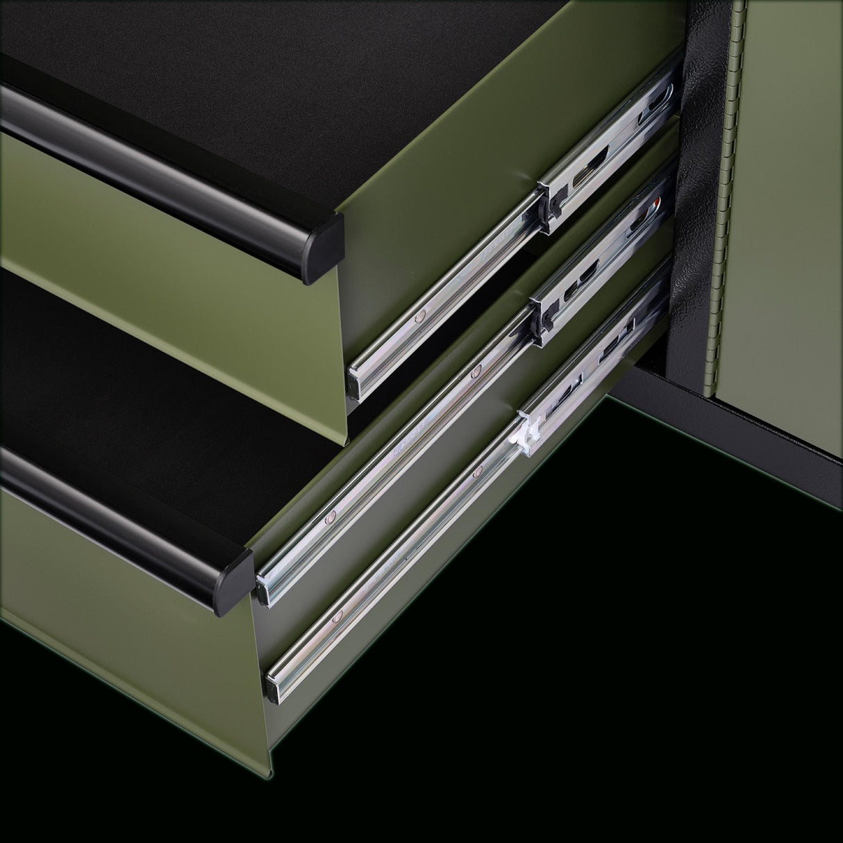 BUNKER Werkzeugwagen mit Topcase, 13 Soft-Close-Schubladen, 131cm, grün D24255