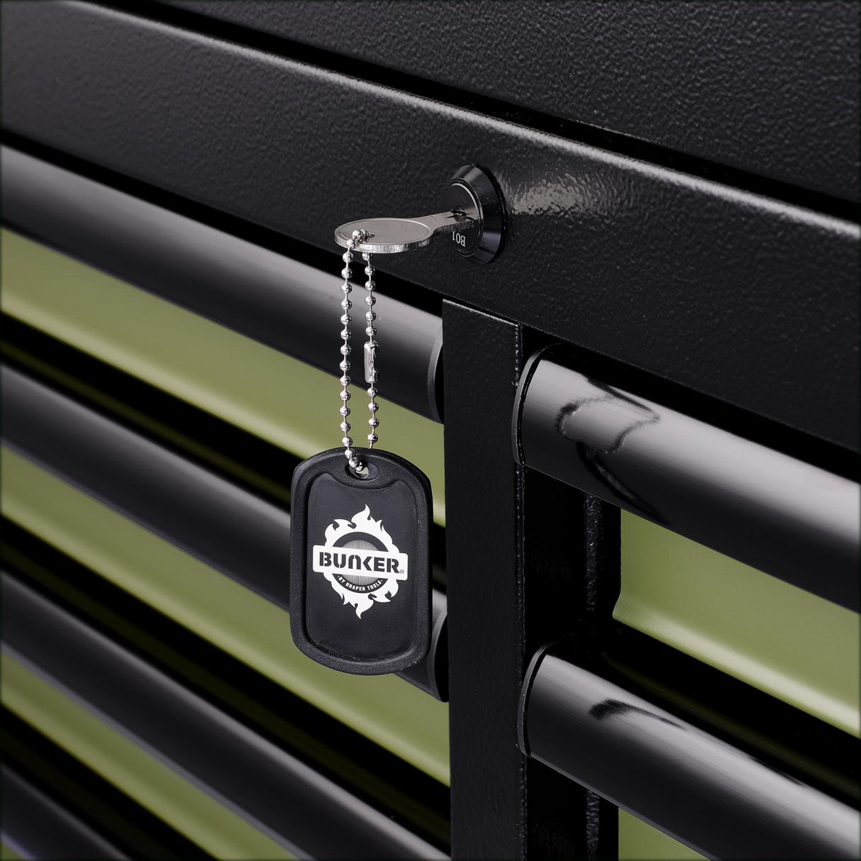 BUNKER Werkzeugwagen mit Topcase, 13 Soft-Close-Schubladen, 131cm, grün D24255