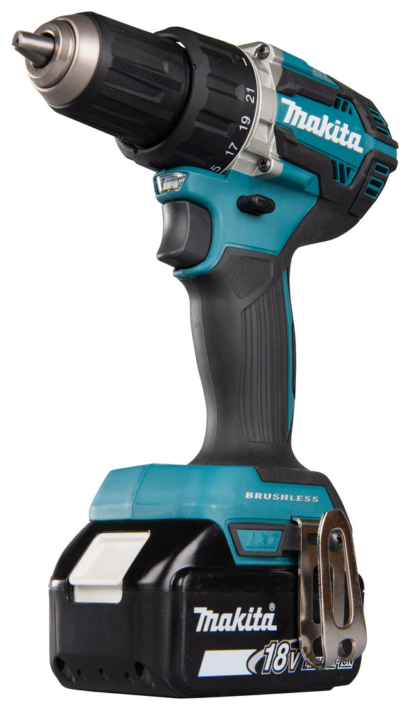Makita Akku-Bohrschrauber 18V | kompakt 172 mm, Brushless & 21 Drehmomentstufen - DDF484RTE
