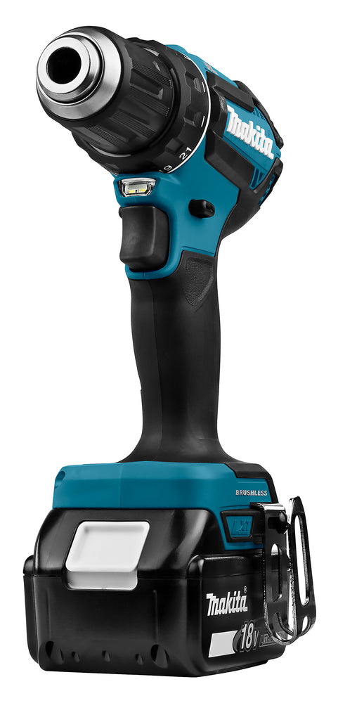 Makita Akku-Bohrschrauber 18V | Brushless, Vollmetall-Getriebe & 21 Drehmomentstufen - DDF485RTJ