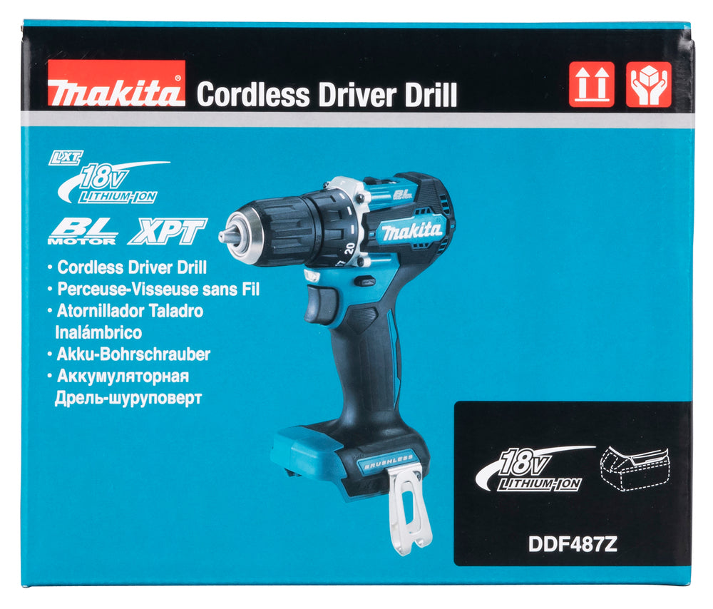 Makita Akku-Bohrschrauber 18V | kompakt, ergonomisch & mit Softgrip-Griff - DDF487Z