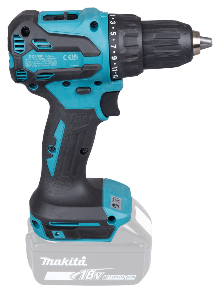 Makita Akku-Bohrschrauber 18V | 65 Nm Drehmoment, 2-Gang & XPT-Schutz - DDF490Z