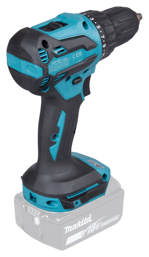 Makita Akku-Bohrschrauber 18V | 65 Nm Drehmoment, 2-Gang & XPT-Schutz - DDF490Z