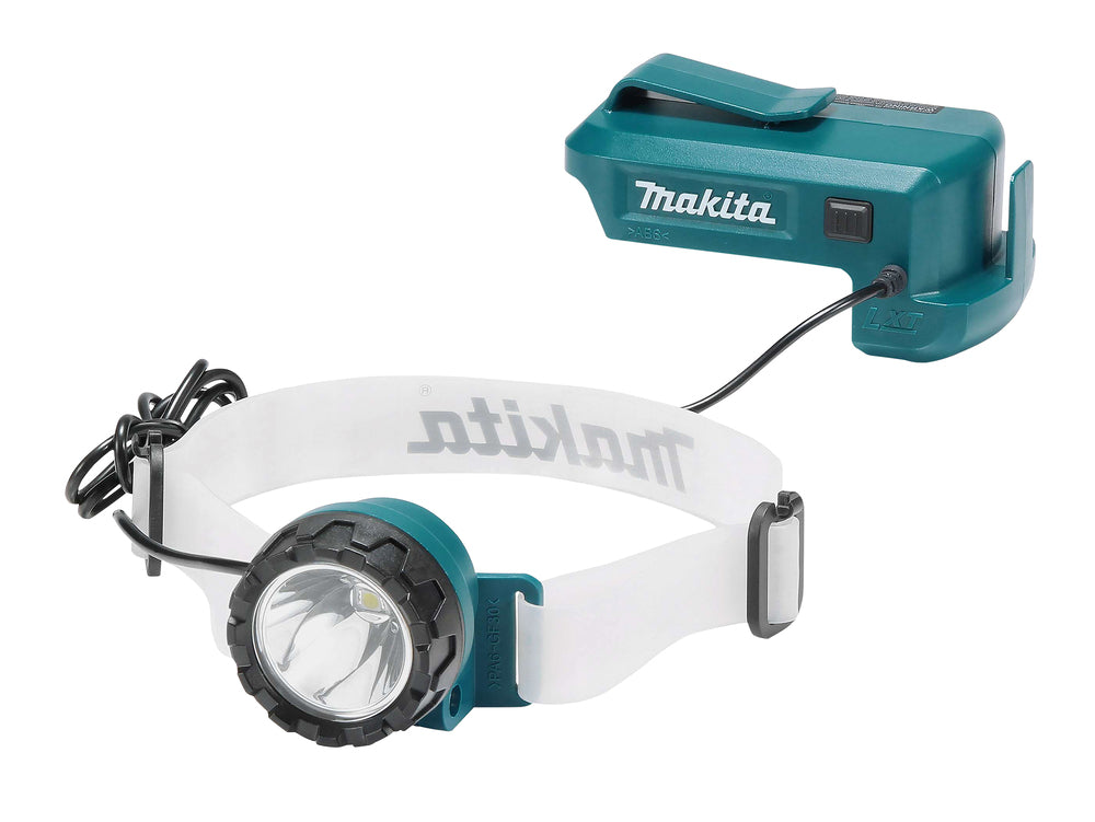 Makita LED-Akku-Stirnlampe – 33h Laufzeit, Helmhalterung & Akku-Gürtelclip (18V) - DEBDML800