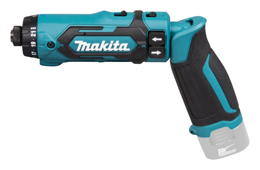 Makita Akku-Knickschrauber 7,2V | kompakt mit 21 Drehmomentstufen & 2-Gang-Getriebe - DF012DZ