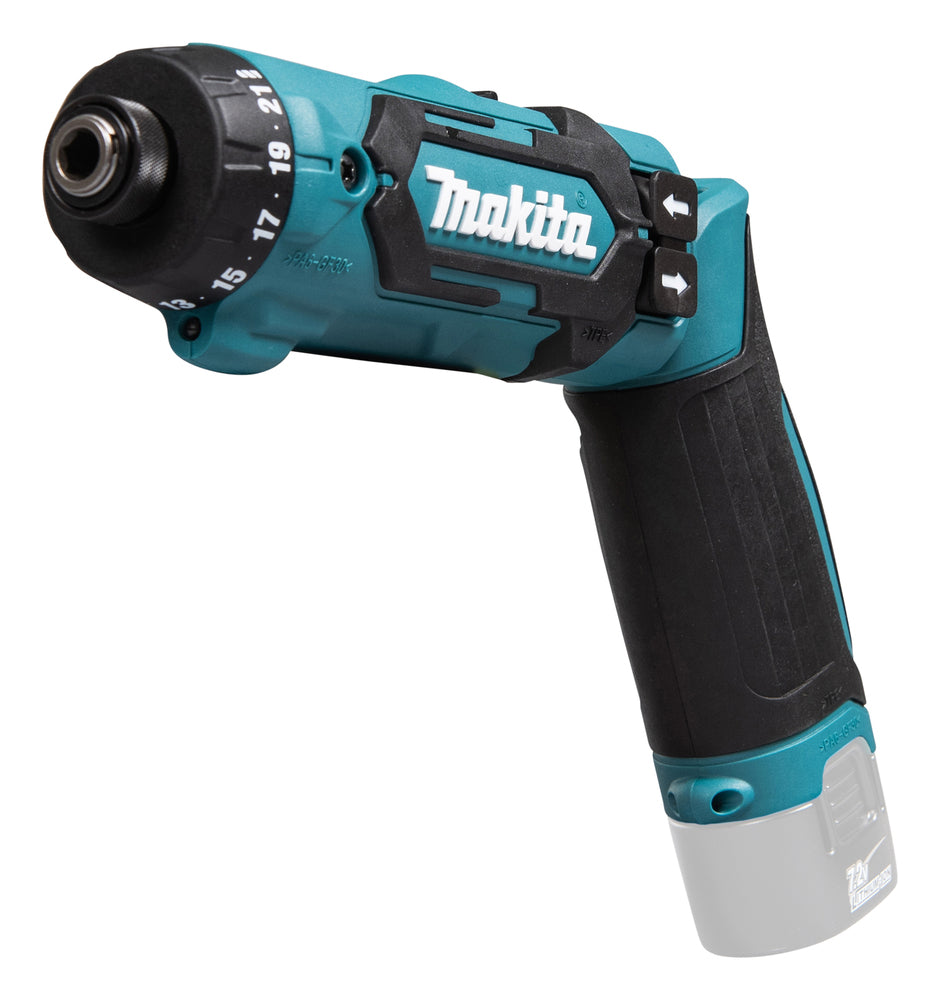 Makita Akku-Knickschrauber 7,2V | kompakt mit 21 Drehmomentstufen & 2-Gang-Getriebe - DF012DZ