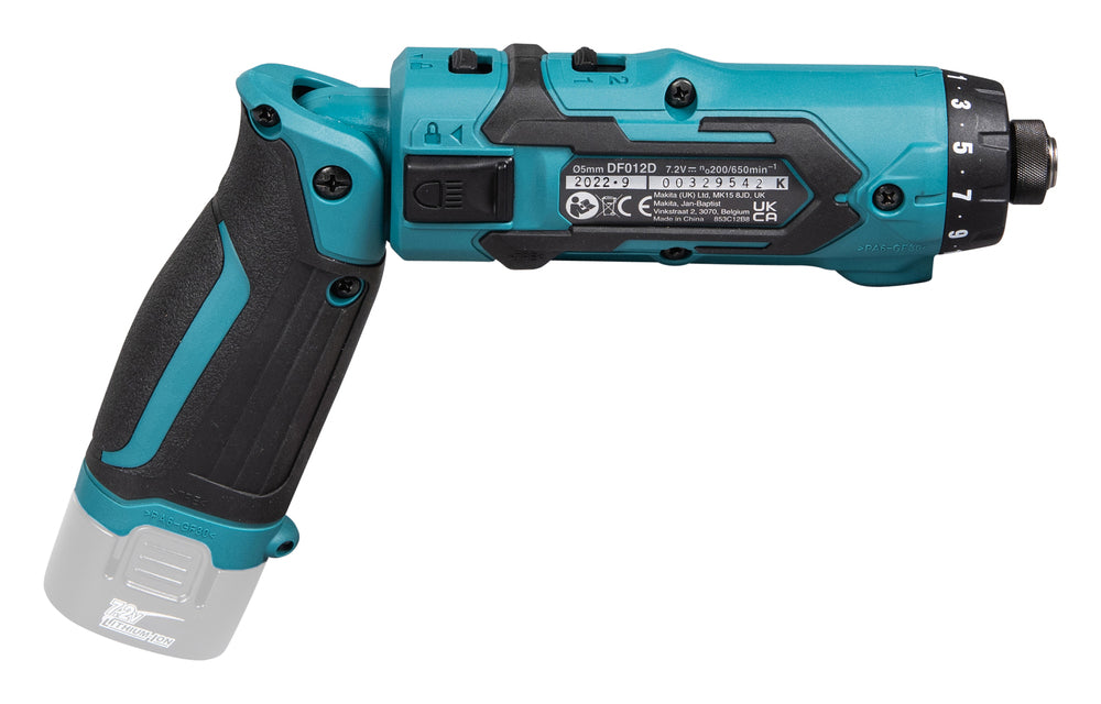 Makita Akku-Knickschrauber 7,2V | kompakt mit 21 Drehmomentstufen & 2-Gang-Getriebe - DF012DZ