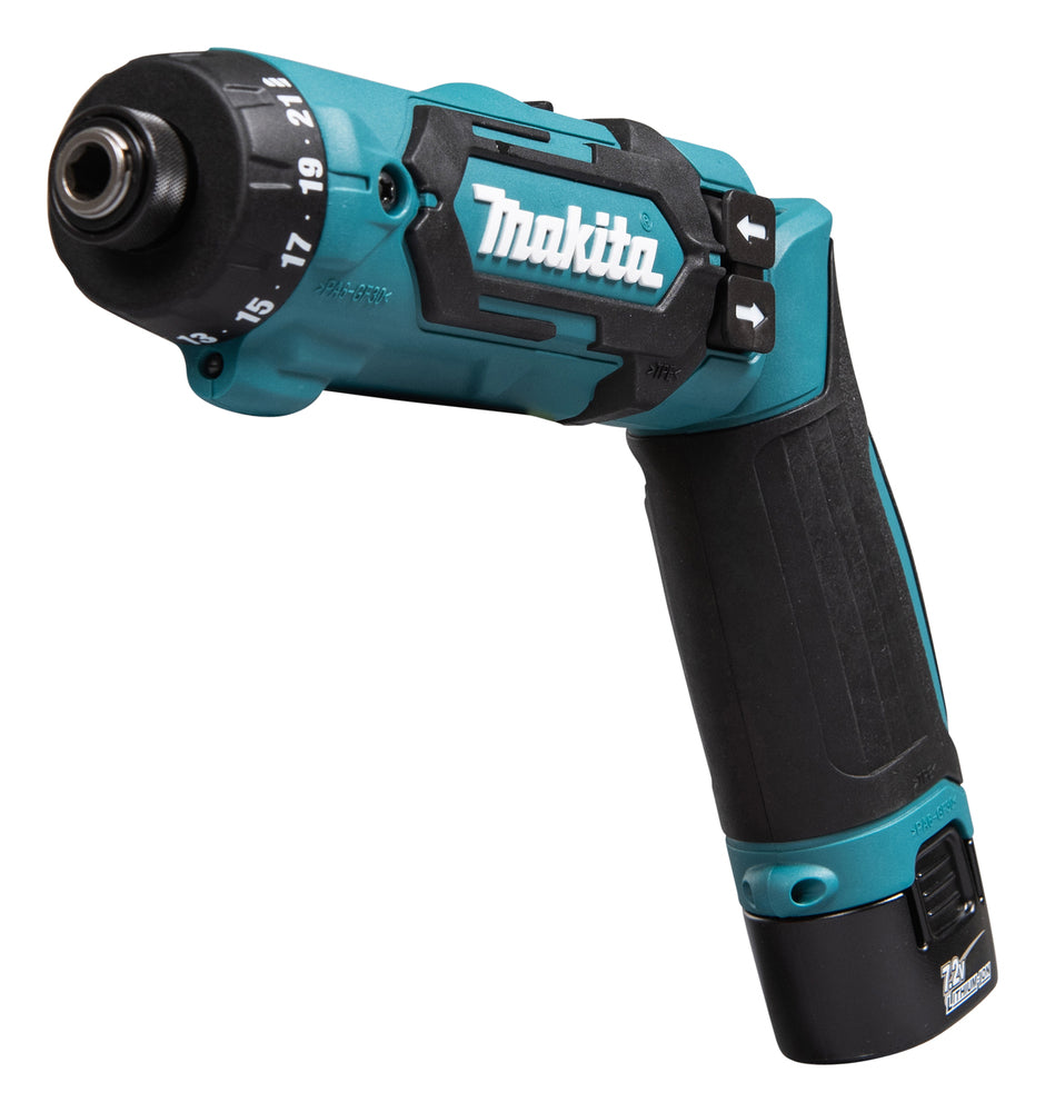Makita Akku-Knickschrauber 7,2V | kompakt, leicht & präzise mit 21 Drehmomentstufen - DF012DSE