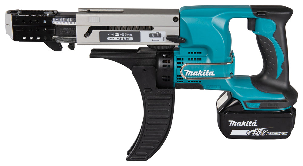 Makita Akku-Magazinschrauber 18V | für gegurtete Schrauben 25–55 mm, staubgeschützt & kompakt - DFR550RTJ
