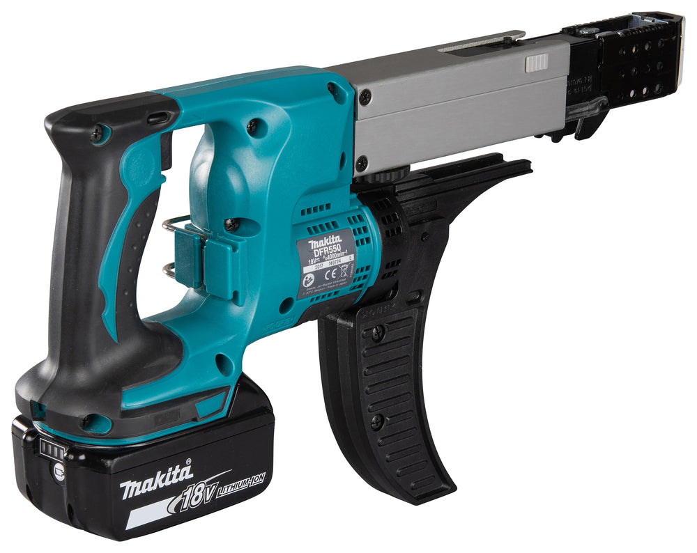 Makita Akku-Magazinschrauber 18V | für gegurtete Schrauben 25–55 mm, staubgeschützt & kompakt - DFR550RTJ