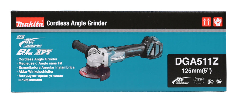 Makita Akku-Winkelschleifer 18V | 125 mm | Brushless mit AFT, ADT & XPT - DGA511Z