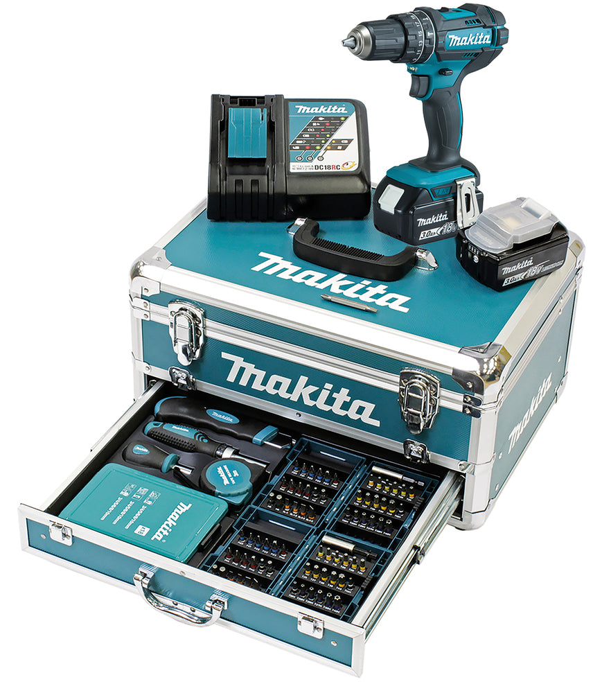 Makita Akku-Schlagbohrschrauber – 18V, 64 Nm Drehmoment, kompakt & vielseitig - DHP482RFX9