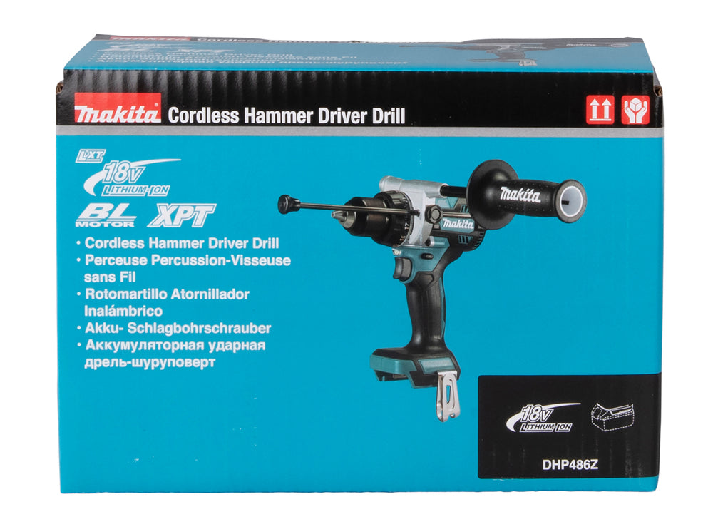 Makita Akku-Schlagbohrschrauber – 18V, 141 Nm Drehmoment, bürstenlos & kompakt - DHP486Z