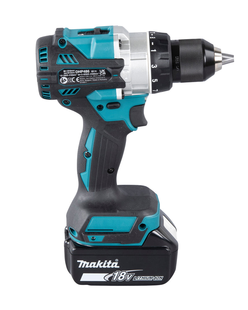 Makita Akku-Schlagbohrschrauber – 18V, 141 Nm Drehmoment, bürstenlos & Profi-Ausführung - DHP486RTJ