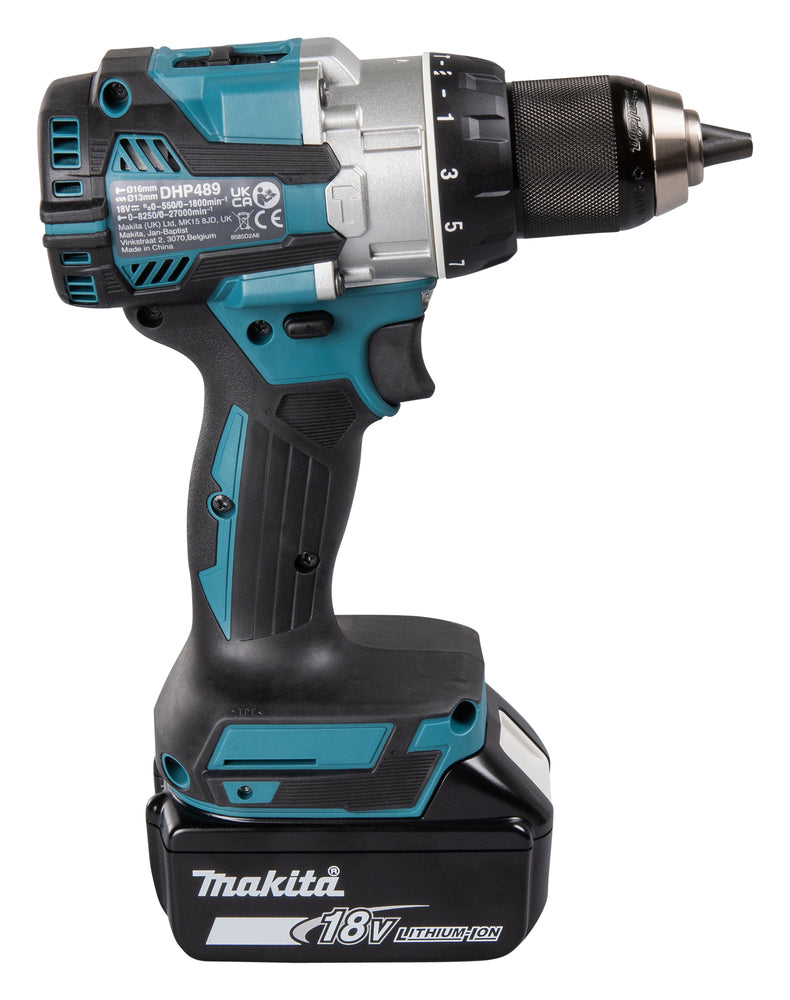 Makita Akku-Schlagbohrschrauber – 18V, 110 Nm Drehmoment, bürstenlos & extra kompakt - DHP489RTJ