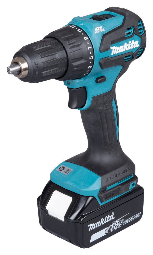 Makita Akku-Schlagbohrschrauber – 18V, 65 Nm Drehmoment, mit 2-Gang-Vollmetallgetriebe - DHP490RFX3