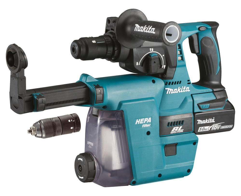 Makita Akku-Kombihammer SDS-PLUS – 18V, 2,0 J Schlagstärke, mit Rutschkupplung & Staubabsaugung - DHR243RTJW