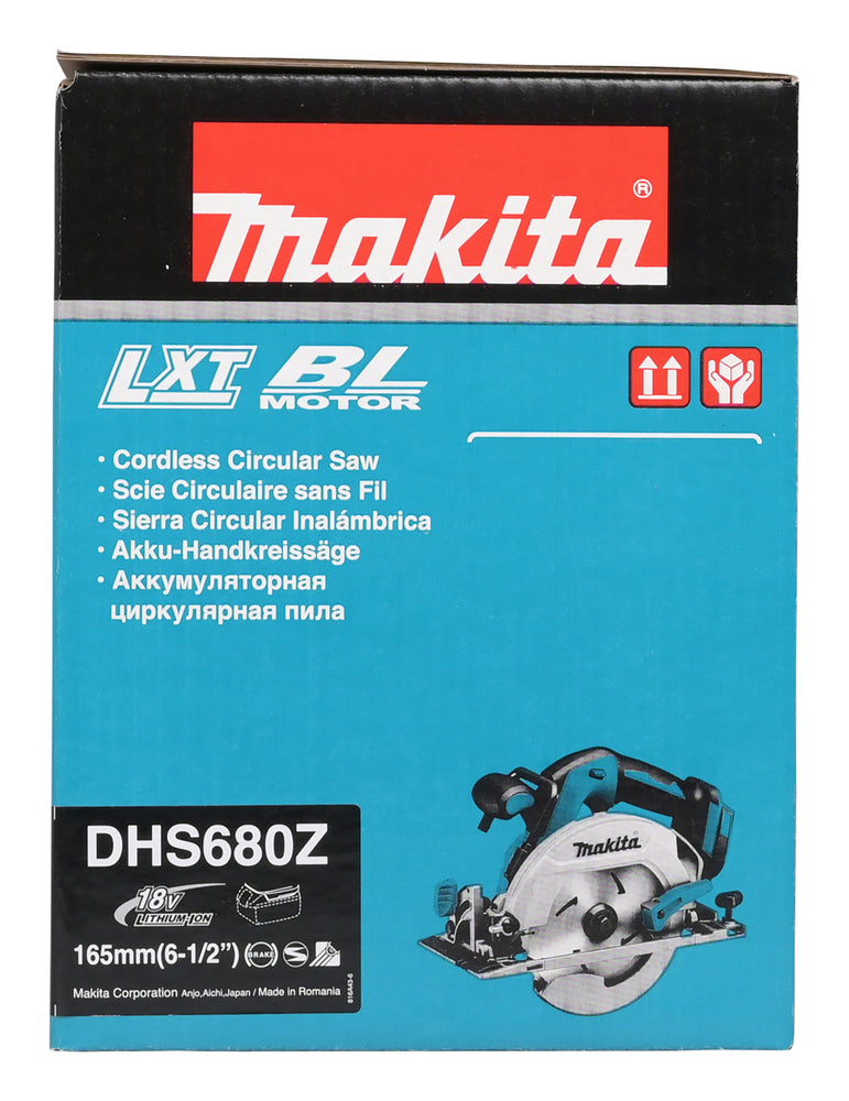Makita Akku-Handkreissäge 165 mm – 57 mm Schnitttiefe, ADT & LED - DHS680Z