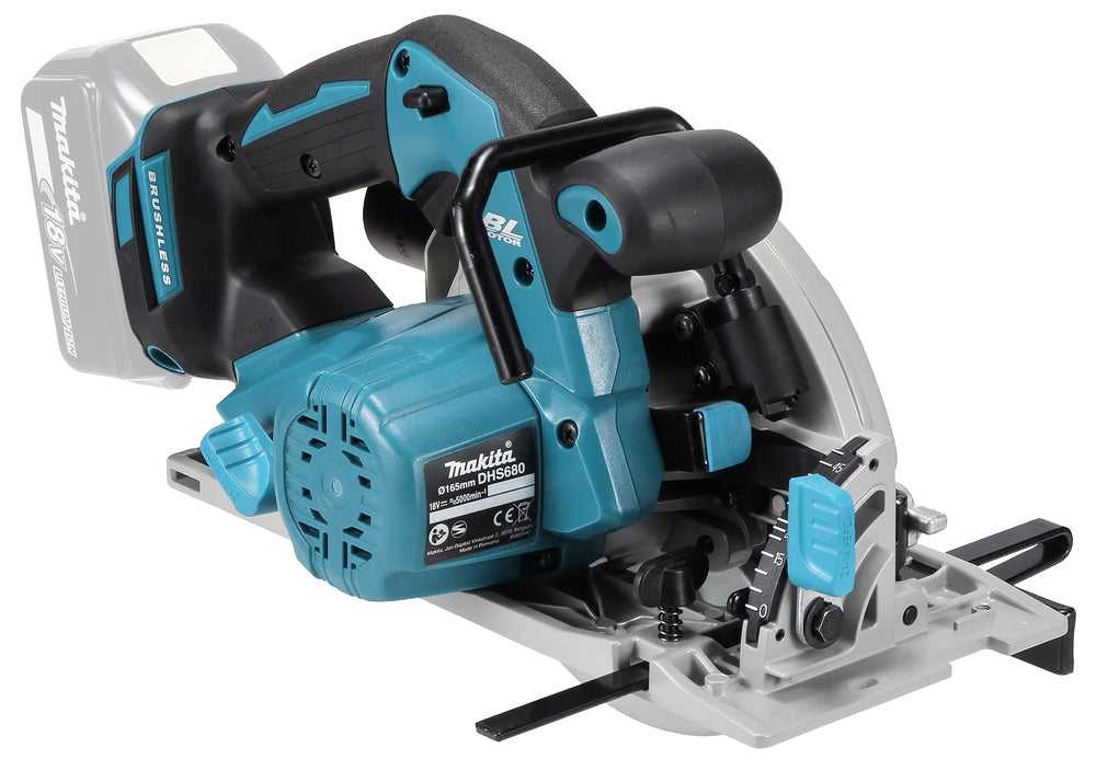 Makita Akku-Handkreissäge 165 mm – 57 mm Schnitttiefe, ADT & LED - DHS680Z