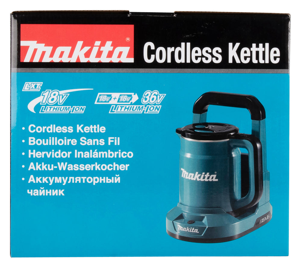 Makita Akku-Wasserkocher 18V LXT – mobiler Wasserkocher für Baustelle, Camping & Outdoor - DKT360Z