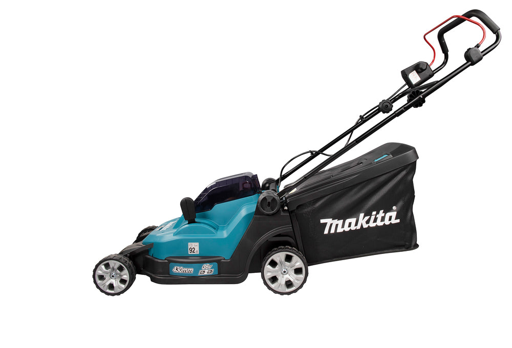Makita Akku-Rasenmäher 2x18 V mit Kunststoffdeck und 43 cm Schnittbreite - DLM432Z