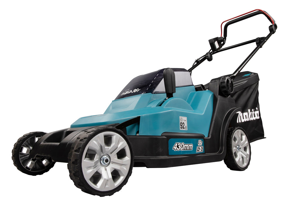 Makita Akku-Rasenmäher 2x18 V mit Kunststoffdeck & Komplett-Set - DLM432PT2