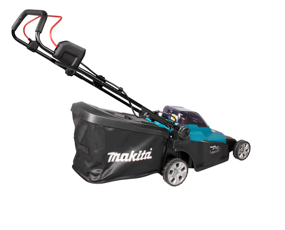 Makita Akku-Rasenmäher 2x18 V mit Kunststoffdeck & Komplett-Set - DLM432PT2
